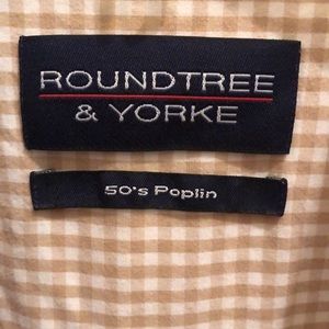 Vintage Roundtree and Yorke Casual/Dress Collared Plaid Shirt SZ L button up